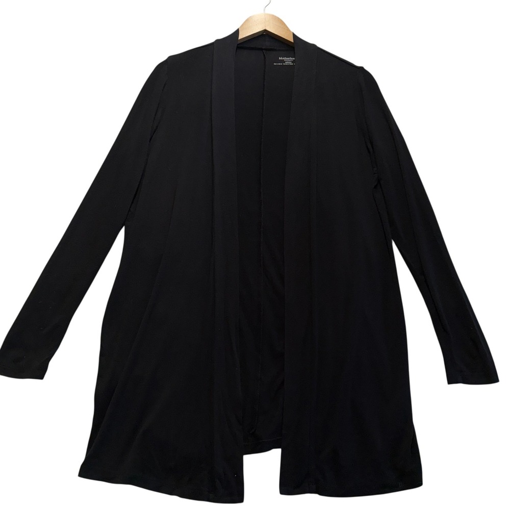 Motherhood Maternity Women Black Open Front Long Sleeve Cardigan S Sweater #67 - Picture 3 of 7